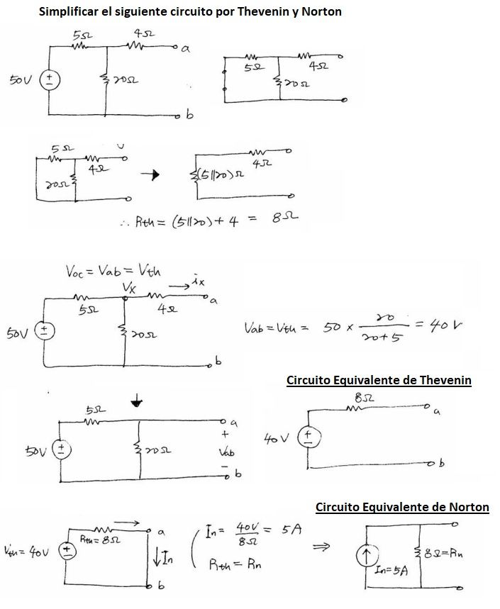 ejercicio de thevenin y norton