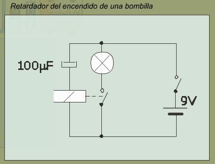 retardo encendido bombilla con rele