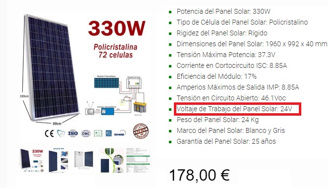 panel solar caracteristicas