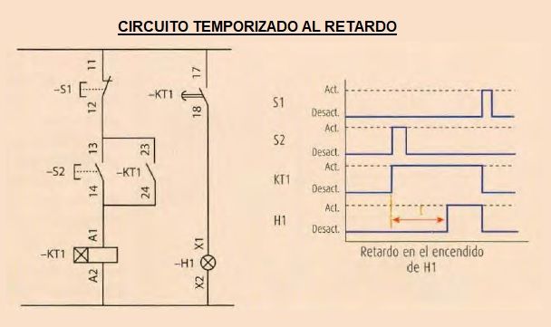 circuito temporizado retardo