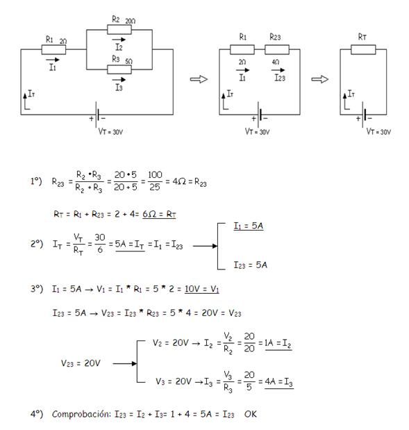 como resolver circuitos mixtos