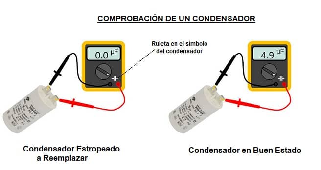 comprobar condensador de arranque