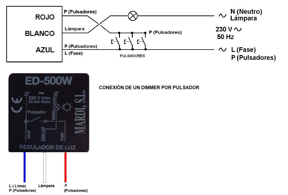 dimmer esquema de conexion