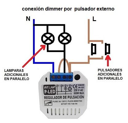 dimmer por pulsador conexion