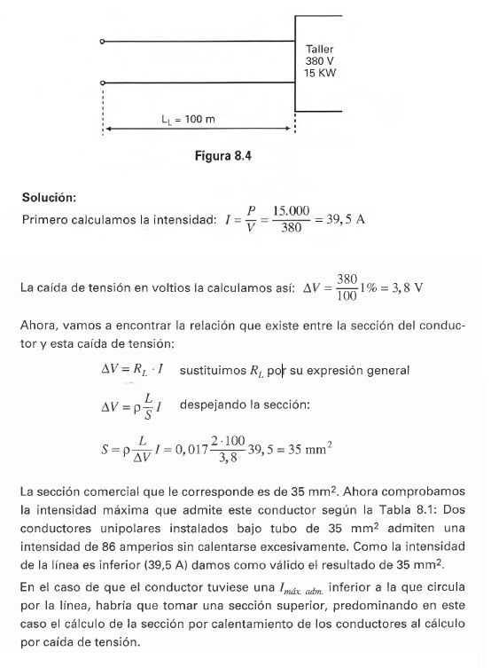 ejercicio sobre la caida de tension en una linea