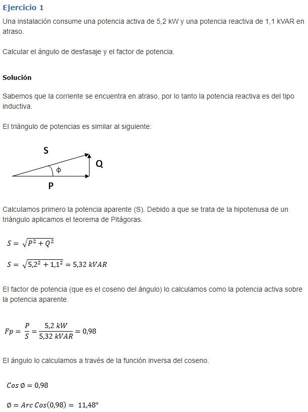 ejerciicio factor de potencia