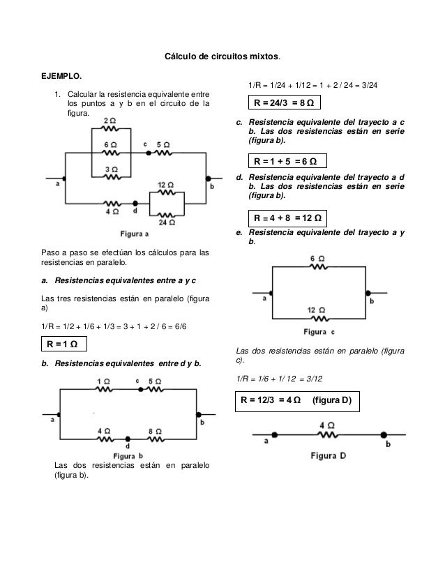 ejercicios de circuitos electricos mixtos