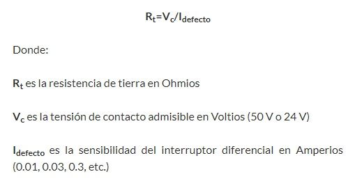 formula resistencia a tierra