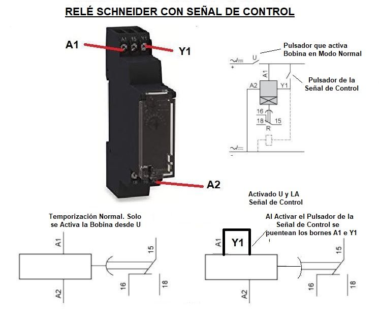 rele temporizador con señal de control