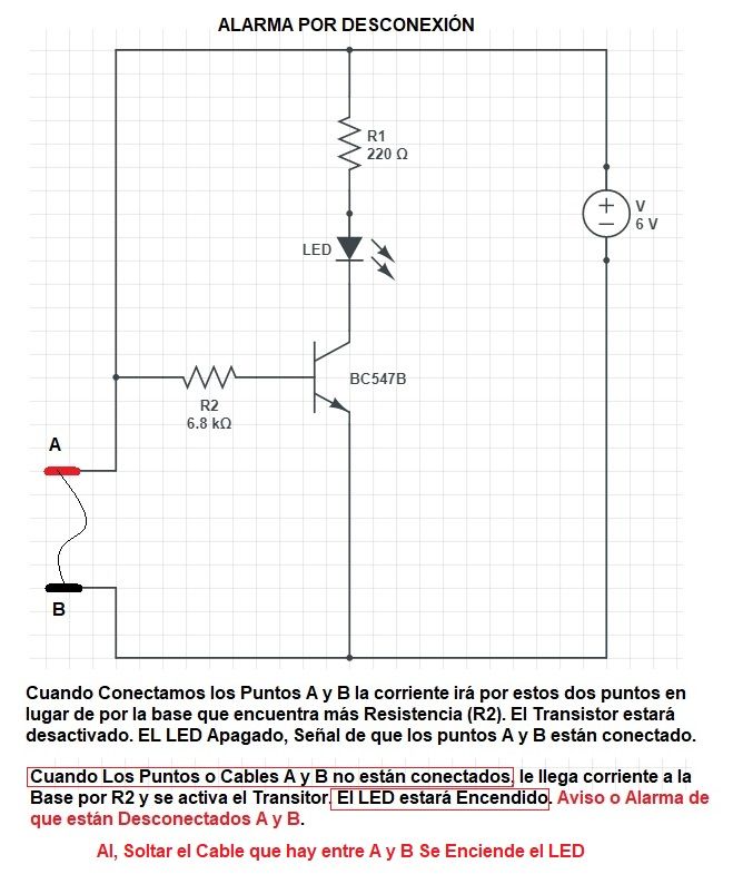 circuito alarma por desconexion