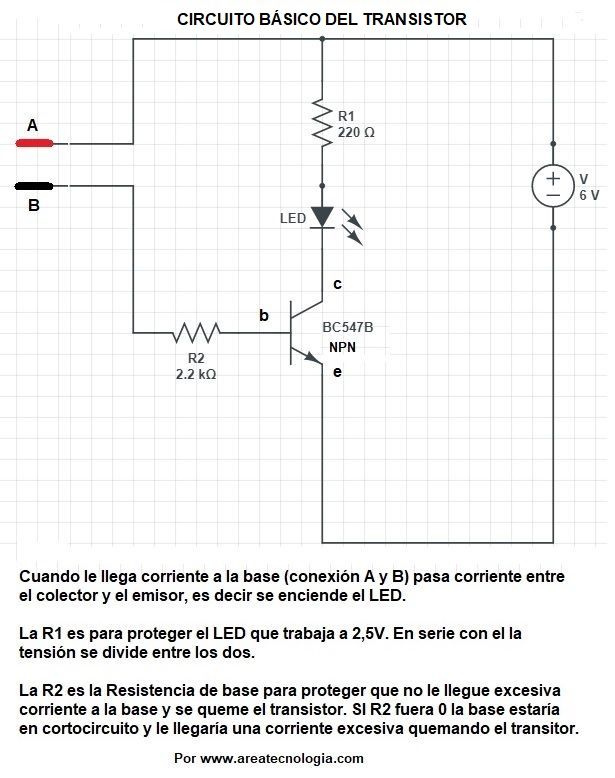 circuito basico conexion transistor