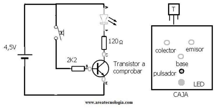 comprobador patillas transistor