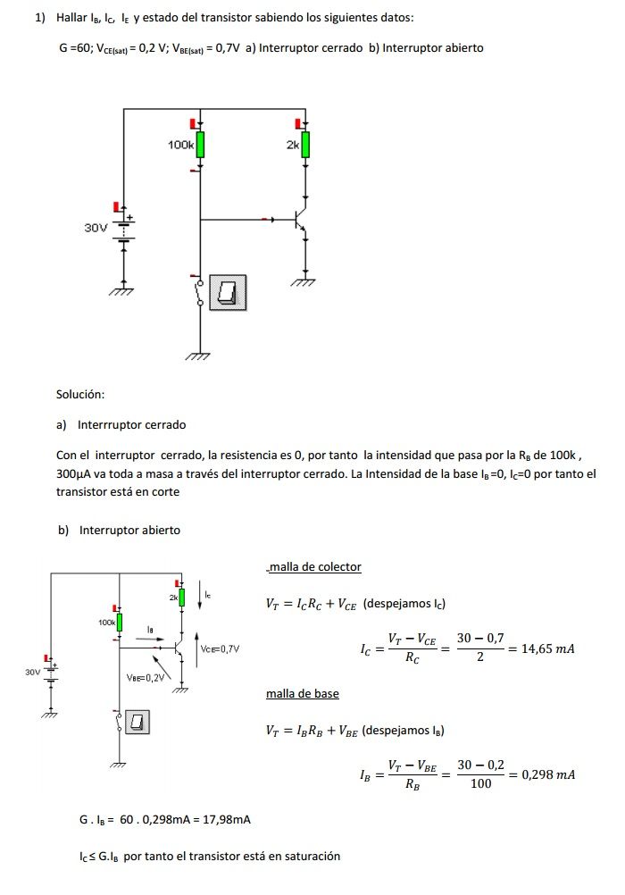 ejercicio transistor