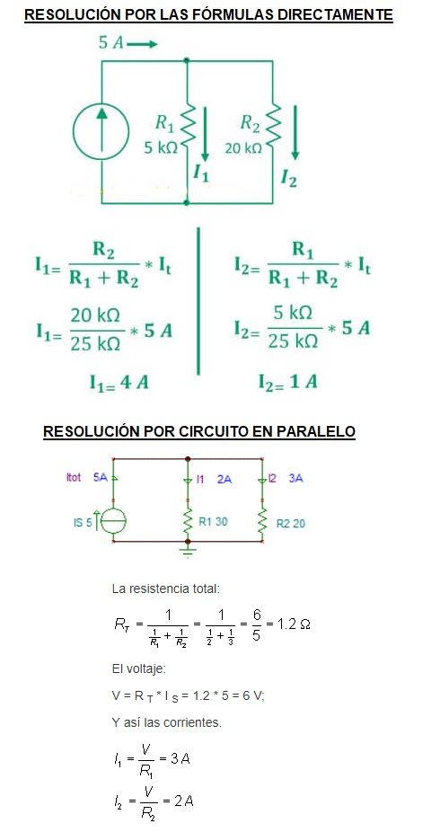 ejercicios divisor de corriente