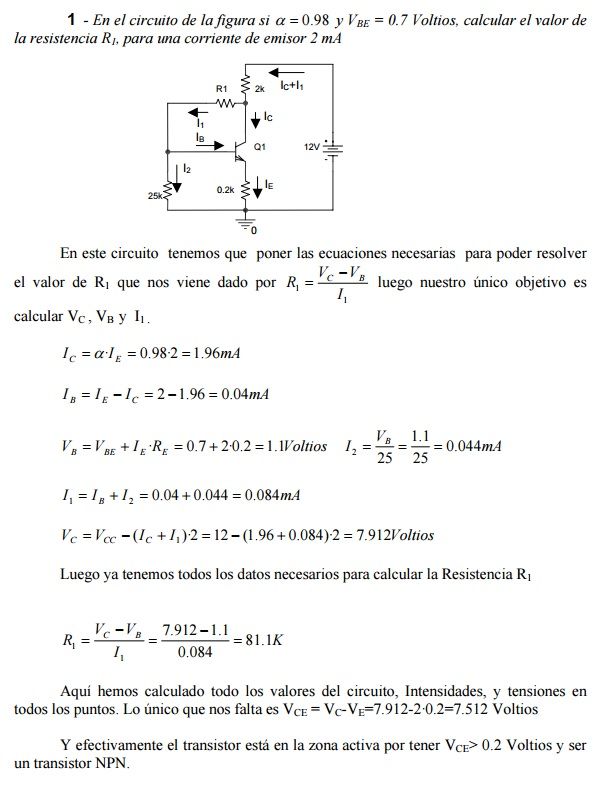 ejercicios transistores