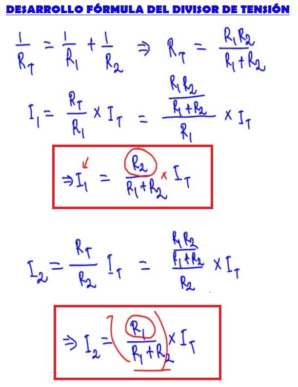 formula divisor de corriente