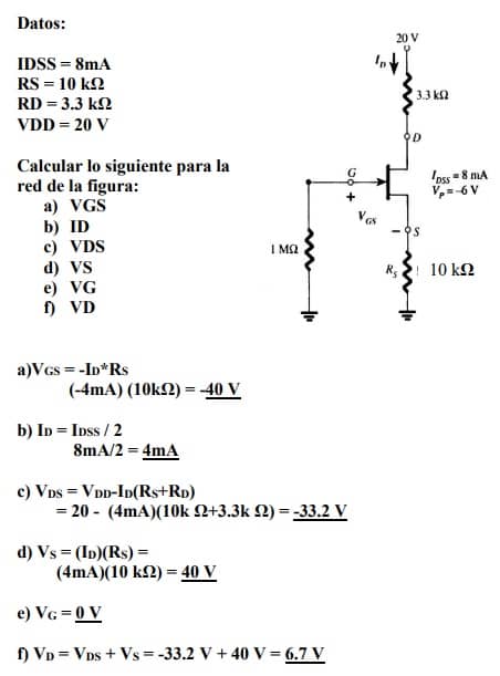 problemas sobre JFET