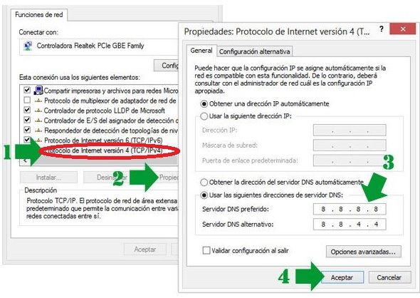 configurar dns