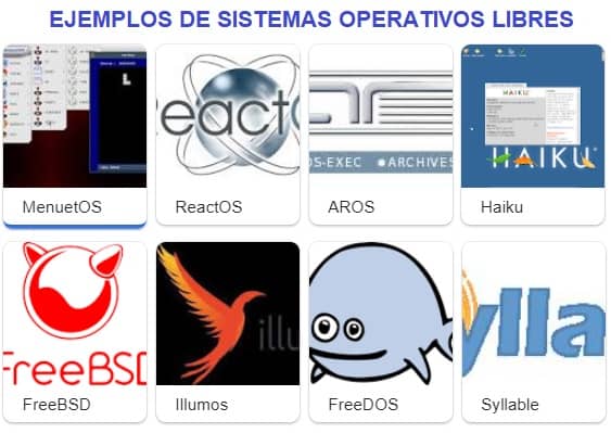 ejemplos sistemas operativos libres