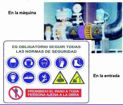 colocacion de las señales de seguridad