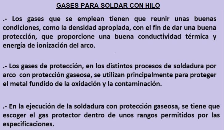 los gases para soldar con hilo